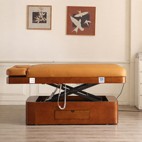 Lit de spa électrique haut de gamme avec chauffage, mousse à mémoire de forme et armoire de rangement pour salon de beauté, centre de bien-être, vente en gros