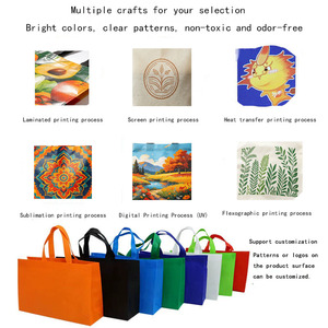 Sacs shopping écologiques en non-tissé laminé, personnalisables avec logo par transfert thermique, pour promotion d'exposition, personnalisation urgente. - Product Image 3