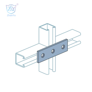 12GA 14GA uni strut canal <span class=keywords><strong>acier</strong></span> c canal support unistrut support 3 trous épissure <span class=keywords><strong>plaque</strong></span> - Product Image 3