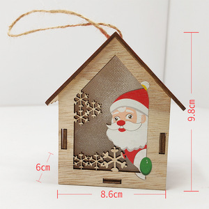 <span class=keywords><strong>Chalet</strong></span> en bois écologique du <span class=keywords><strong>nouvel</strong></span> <span class=keywords><strong>an</strong></span> décorations de noël ornements de fenêtre de maison de noël lumineux pour les enseignes murales en bois - Product Image 6