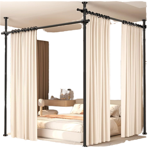 Có Thể Điều Chỉnh Hiện Đại Sắt Đen Đơn Lập Phòng <span class=keywords><strong>Divider</strong></span> 4-10ft Cao 28-140Inch Rộng Sự Riêng Tư Tường Nhiệm Vụ Nặng Nề Căng Thẳng Rèm Thanh - Product Image 1