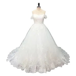 Abito da sposa elegante bianco gonna lunga a vita media abito da sposa di lusso abito da sposa in tulle abito da sposa