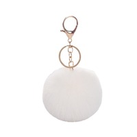 Vente en gros directe usine : Pendentif porte-clés boule de fourrure de lapin imitation style Asie du Sud-Est, ornement de bagage, accessoires de bijouterie