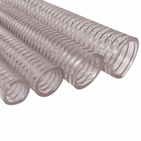 Tuyau flexible en PVC renforcé de fil d'acier spiralé, transparent, 1/4''-10'', haute pression, anti-UV, certifié CE ISO, léger