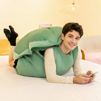 Boneka Sofa Santai Model Cangkang Kura-Kura Ukuran Besar Dua Warna Hijau Biru, Bisa Dipakai, Bahan Plush Tebal dan Elastis