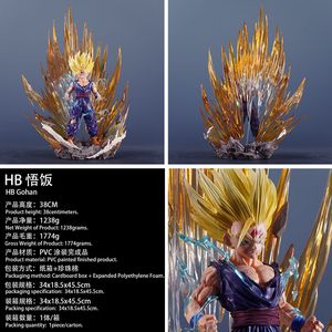 Figurine de collection DBZ <span class=keywords><strong>Son</strong></span> <span class=keywords><strong>Gohan</strong></span> <span class=keywords><strong>Super</strong></span> <span class=keywords><strong>Saiyan</strong></span> <span class=keywords><strong>2</strong></span> avec effet de lumière bleue endommagée par le combat et base rocheuse pour l'affichage d'anime - Product Image 3