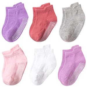 6 paires de chaussettes antidérapantes en coton pour bébé, chaussettes de sol antidérapantes pour tout-petits, chaussettes respirantes pour l'intérieur pour nouveau-nés, garçons, filles et tout-petits - Product Image 2