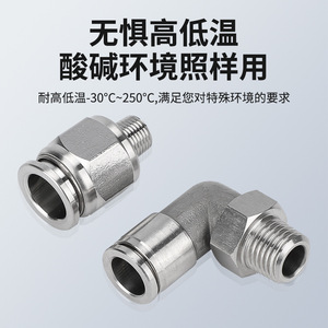 South Standing 304 Stainless Steel <b>Quick</b> Connect Air <b>Connector</b> PC8-02 Pneumatic Fitting High Pressure Resistance - Product Image 3