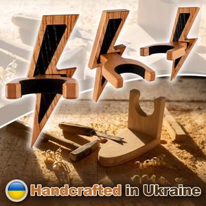 ชั้นวางกีตาร์ไม้ติดผนังไม้เนื้อแข็งสำหรับเก็บเครื่องดนตรีการออกแบบที่ทนทานสำหรับใช้ในบ้าน - Product Image 3