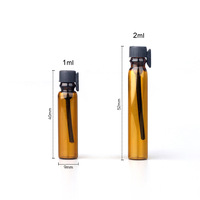 Botol Sampel Parfum Mini Kaca Kecil Anti Bocor 1ML 2ML dengan Kemasan Kartu Kertas Sederhana Berlayar Sablon