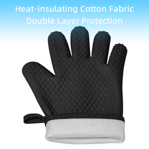 Hot Selling 5 Fingers Thicken Heat Resistant <b>Silicone</b> Grill Glove for Kitchen - Product Image 4