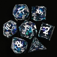 MINI PLANET Ensemble de dés Lightning en résine faits à la main, polyédriques à bords vifs pour jeux de rôle sur table (TRPG) Dungeons & Dragons (DND)