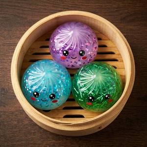 Juguete de simulación de dumplings con cuentas especiales, panecillo al vapor, juguete antiestrés para apretar, para amantes de los dumplings grandes - Product Image 5