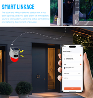 Alarme solaire WiFi étanche avec capteur de mouvement PIR, contrôle par application Tuya Smart, son et lumière, pour la sécurité domestique et la protection antivol