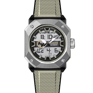 Hot Sale Men's Sport Led Watch Silicon Strap Dual Display Chronograph <b>Clock</b> With Gold Man <b>Digital</b> Wrist Watch - Product Image 2
