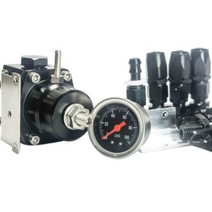 Régulateur de pression de carburant tout noir avec kit de raccords 65-96 psi pour mise à niveau du moteur 4 cylindres - Product Image 3