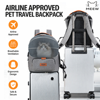 Sac à dos respirant pour animaux de compagnie en maille intégrale, design vintage avec étiquette en cuir, pliable, pour le transport de chats en extérieur