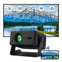 Proyector de TV Inteligente 720P FHD 4K Android 14, Portátil, para Exteriores, de Tiro Corto, Mini Proyector, 180ANSI, Interactivo para Juegos