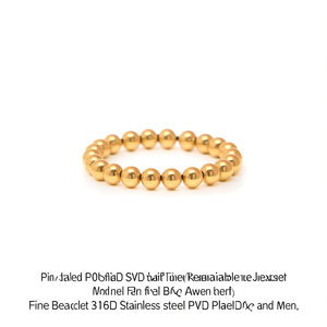 Fine <b>Beaded</b> <b>Bracelet</b> 316L Stainless Steel PVD Gold Plating Sustainable Resistant Jewelry for Women and <b>Men</b> - Product Image 2