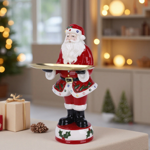 Redeco Nouveau <span class=keywords><strong>Casse</strong></span>-<span class=keywords><strong>Noisette</strong></span> Créatif en Céramique Noël avec Plateau Accentué Or, Figurine Père Noël Ornement pour Cadeaux et Décoration Maison - Product Image 3