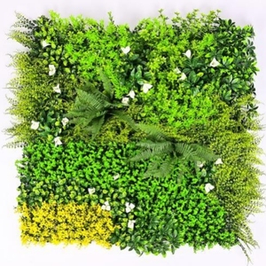 Anti-UV Plastic Artificial Grass <b>Wall</b> Custom-size Artificial Green Grass With Mini <b>Flower</b> Home Office Decor - Product Image 1