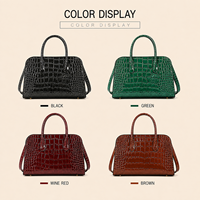Sac fourre-tout de luxe haut de gamme en PU avec texture crocodile et poignée supérieure, approvisionnement en gros mondial OEM ODM, MOQ 20 pièces