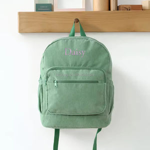 <span class=keywords><strong>Sac</strong></span> <span class=keywords><strong>à</strong></span> <span class=keywords><strong>dos</strong></span> en velours côtelé personnalisé brodé sur mesure pour étudiants, idéal pour l'école et l'usage quotidien (vente en gros) - Product Image 6