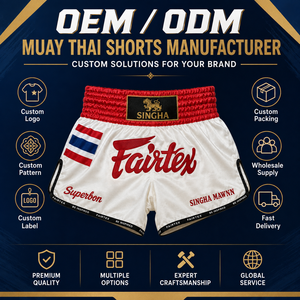 กางเกงมวยไทยสำหรับผู้ชาย สีแดง ผ้าซาติน กางเกงชกมวยแห้งเร็ว กางเกงคิกบ็อกซิ่ง สกรีนโลโก้ได้ ชุดออกกำลังกาย - Product Image 6