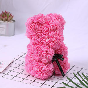 Chaude 25cm ours en peluche Rose Art moderne décor mousse artificielle Ted Baker PE pour la fête des mères retour école saint valentin maison cadeau - Product Image 3