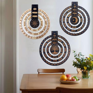 दस हजार साल के घर लकड़ी की दीवार कैलेंडर रचनात्मक पर्यावरण के अनुकूल घूर्णन क्रॉस-सीमा डिजाइन उत्कीर्ण पेंडेंट दीवार लटका हुआ - Product Image 1