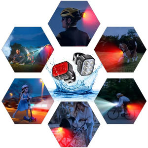 Ensemble de feux de vélo LED rechargeables, lampe avant et arrière étanche 500LM - Product Image 5