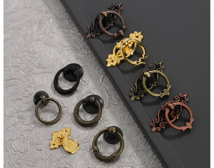 <strong>Modern</strong> Ring Handle Zinc Alloy Single Hole <strong>Black</strong> Cabinet <strong>Drawer</strong> Handles <strong>Knobs</strong> Dressing Table Handle - Product Image 4
