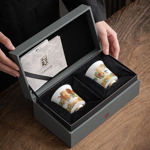 Tasses à thé Dragon et Phénix en porcelaine, service à thé Kung Fu en céramique Dehua, tasse individuelle de maître, coffret cadeau - Product Image 5