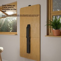 Support de table pliante murale ultra-mince en acier avec amortisseur à fermeture douce pour comptoir de bar et entrée