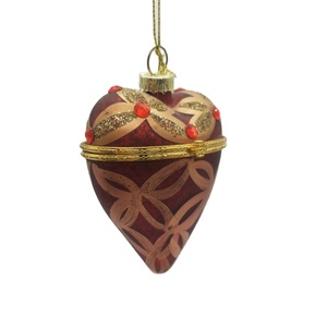 Hot Sale Blown <strong>Openable</strong> Filling Christmas Tree <strong>Glass</strong> Love Heart Shaped Ornaments Ball Red Mercury <strong>Bauble</strong> for Xmas Hanging Decor - Product Image 1