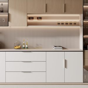 Poignées de tiroir dissimulées en alliage d'aluminium nickel brossé, poignées de meuble modernes avec vis pour tiroirs de cuisine - Product Image 5
