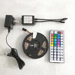 LED Strips light with Remote Controller and Fixing Clips, Color Changing Tape Light with 12V Listed Adapter for Bedroom