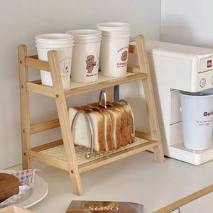 Moderno Estante de Almacenamiento de Cocina de Dos Niveles, de Ratán, Independiente y Apto para Alimentos - Product Image 4