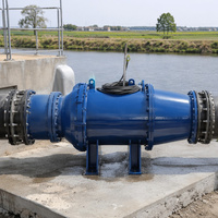 Pompe tubulaire submersible industrielle en acier inoxydable, pompe à flux axial à faible hauteur de refoulement et haute capacité pour les travaux de conservation de l'eau