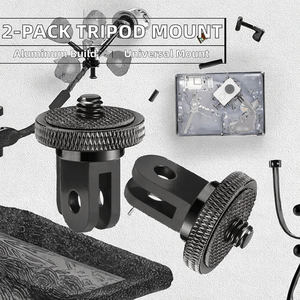2 adaptateurs en aluminium de 1/4 "-20 pouces pour montage sur trépied, caméras d'action Go Pro Insta360 pour <span class=keywords><strong>SJCAM</strong></span> <span class=keywords><strong>SJ4000</strong></span> pour Xiaoyi - Product Image 2