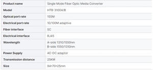 Netlink Mini Media Converter Htb 3100 1100s Htb3100 Sm Mm 20km 40km 60km 80km convertitore in fibra Optik - Product Image 2