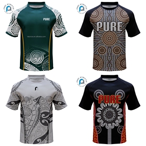 Jersey rugbi sublimasi kustom Murni kaus dan celana pendek rugbi Australia set penuh - Product Image 5