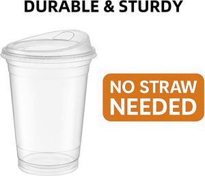 <b>Plastic</b> Single Wall Coffee <b>Cup</b> with Lid Straw Eco-friendly Food Grade Material Custom Logo Options for Milkshake Boba <b>Drinks</b> - Product Image 2
