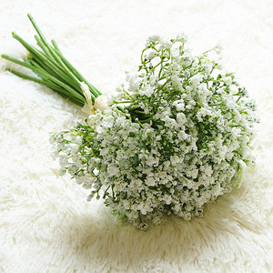 Pegamento de plástico blanco con tacto Real para Decoración de mesa, <span class=keywords><strong>flores</strong></span> de Gypsophila, aliento Artificial para bebé, jarrón para el hogar - Product Image 1