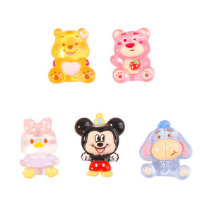 Dibujos animados lindo oso crema resina pegamento ecológico DIY joyería accesorios teléfono funda y nevera imán Navidad <span class=keywords><strong>Kawaii</strong></span> artesanías - Product Image 5