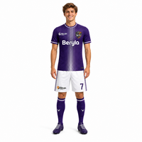 Conjunto de Uniforme de Fútbol Personalizado Romántico Violeta con Elegancia Francesa, Unisex, Sublimado, de Secado Rápido, Transpirable, 100% Poliéster, Corte Atlético