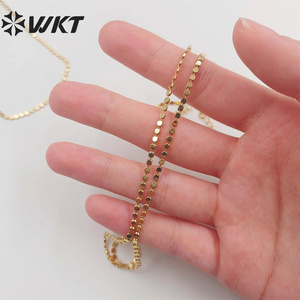 WT-BFN058 Dây Chuyền Đồng Thau Thủ Công Hàn Quốc Độc Đáo Với Hạt Đá Phiến Sét Chống Mài Mòn Mạ Vàng Thật 18K Dây Chuyền Vòng Cổ Dây Chuyền Trang Sức - Product Image 6