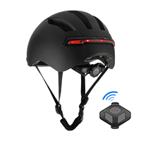 Casco inteligente con señal de giro LED, múltiples modos de luz, control remoto, manillar inalámbrico, casco de scooter para montar de noche