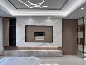 Ensemble de <span class=keywords><strong>meuble</strong></span> <span class=keywords><strong>TV</strong></span> et table basse en verre de luxe léger pour petit salon, design moderne avec bande lumineuse intégrée - Product Image 3