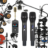 Système dynamique sans fil double UHF D80 avec microphones portatifs rechargeables et récepteur USB-C Plug-and-Play pour scène et karaoké
